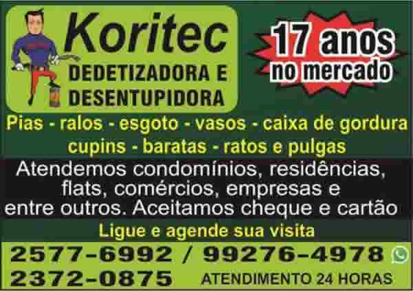 "koritec dedetizadora e desentupidora"