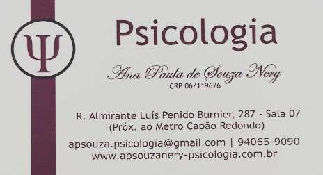 "PSICÓLOGA ANA PAULA DE SOUZA NERY"