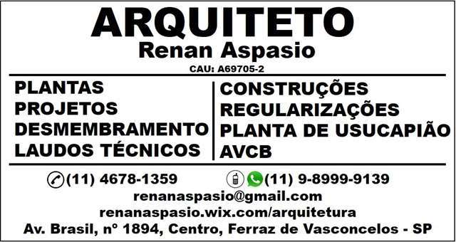 Imagens do Arquitetura e Urbanismo Renan Aspasio, bairro Centro - Ferraz de Vasconcelos